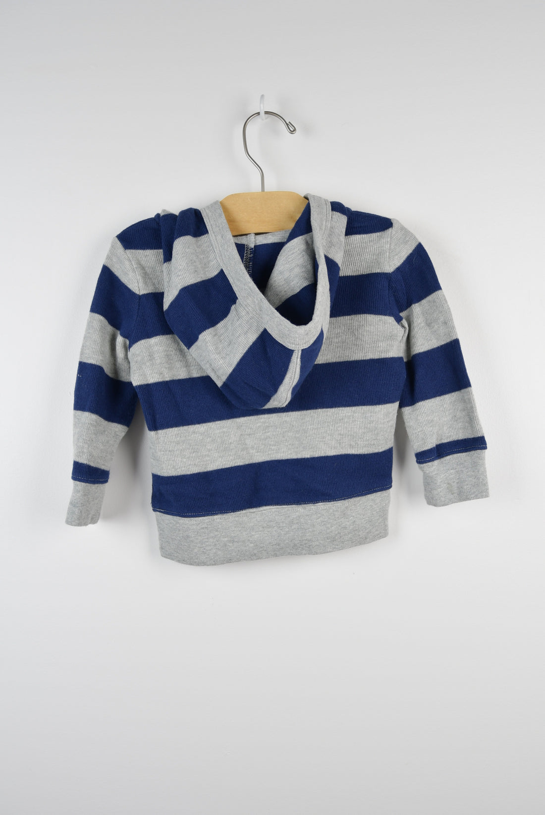 Blue and Grey Striped Hoodie Shirt -  18-24M