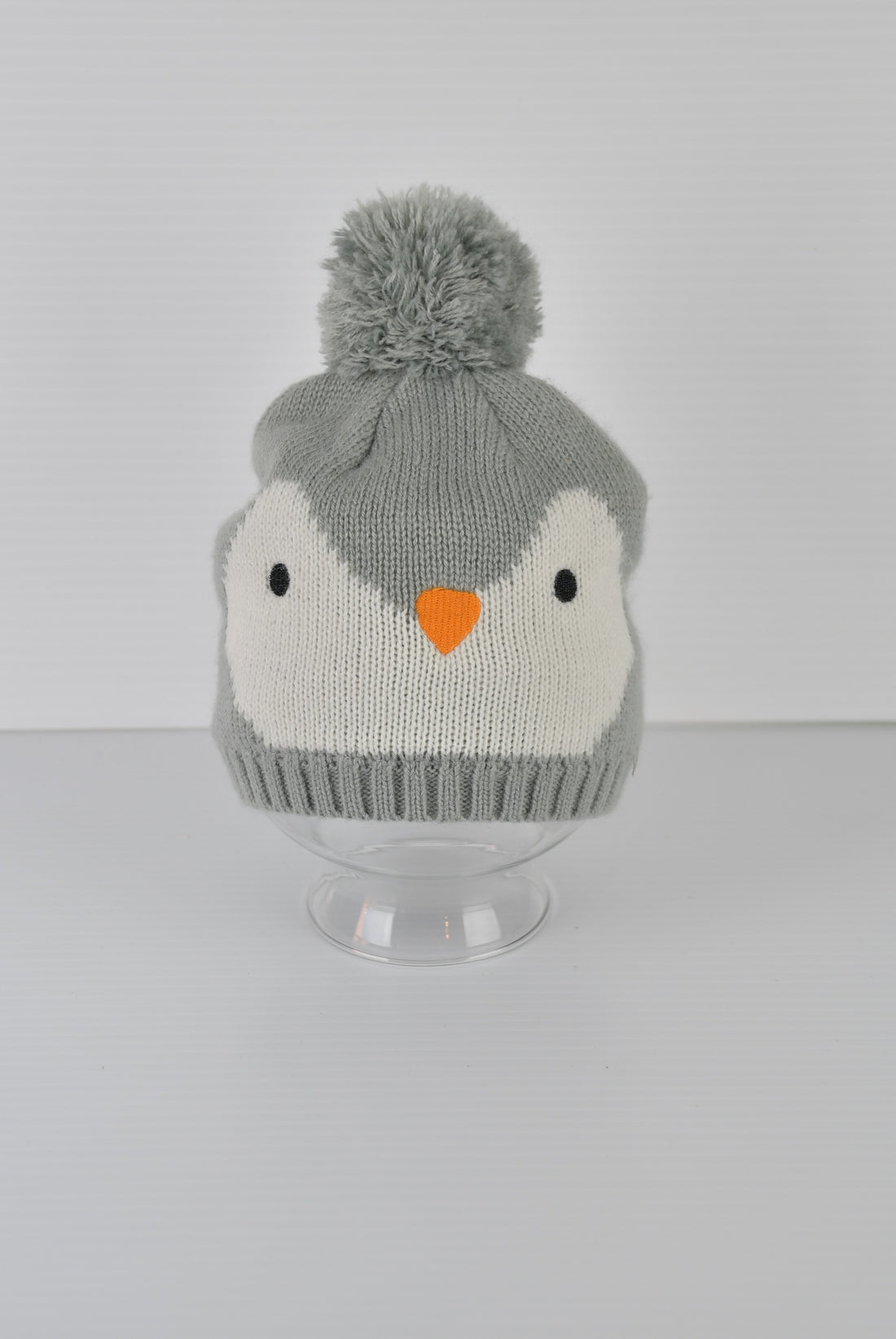 Indigo Penguin Knit Hat (6-12M)