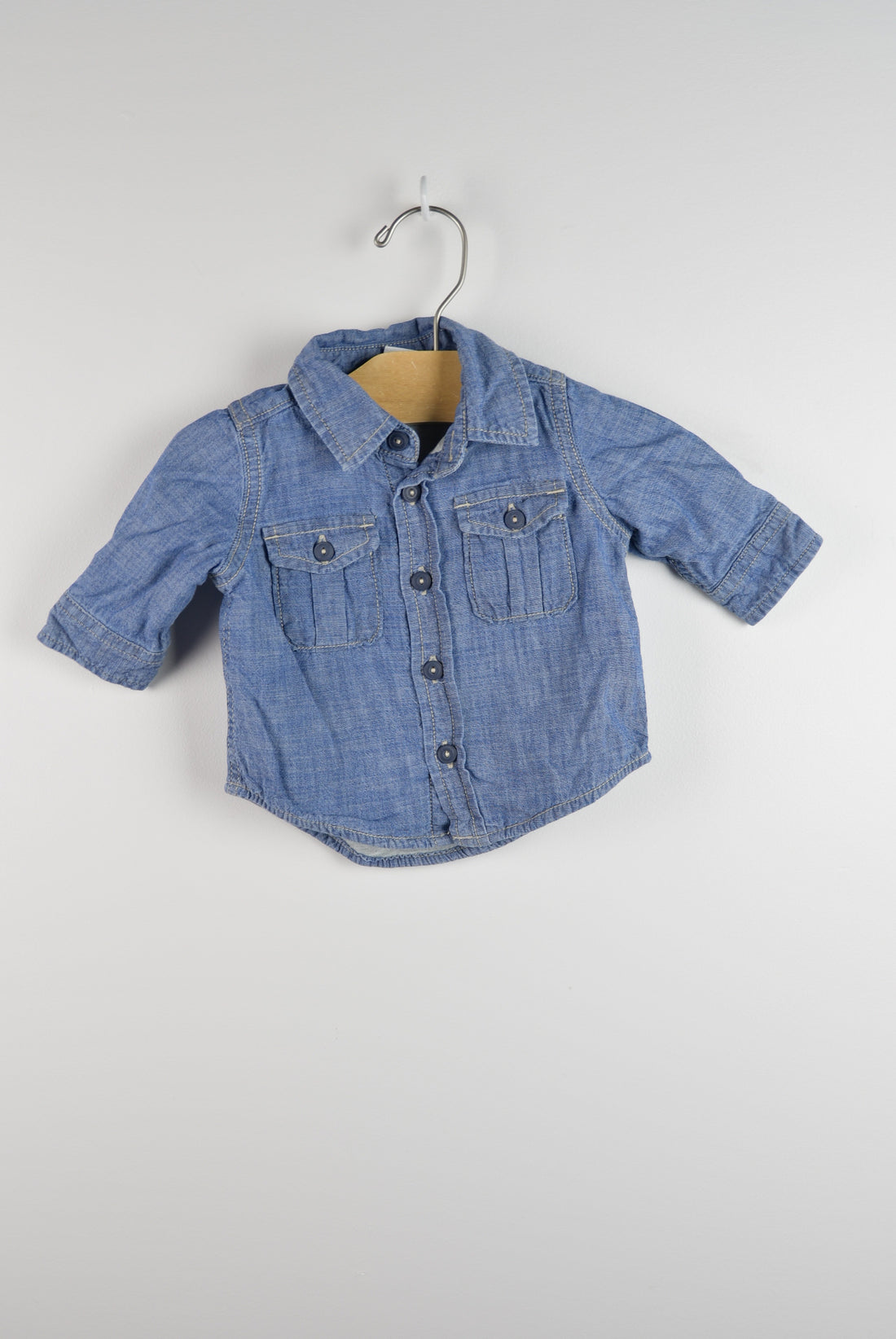 Gap Cotton Lined Chambray Shirt (0-3M)