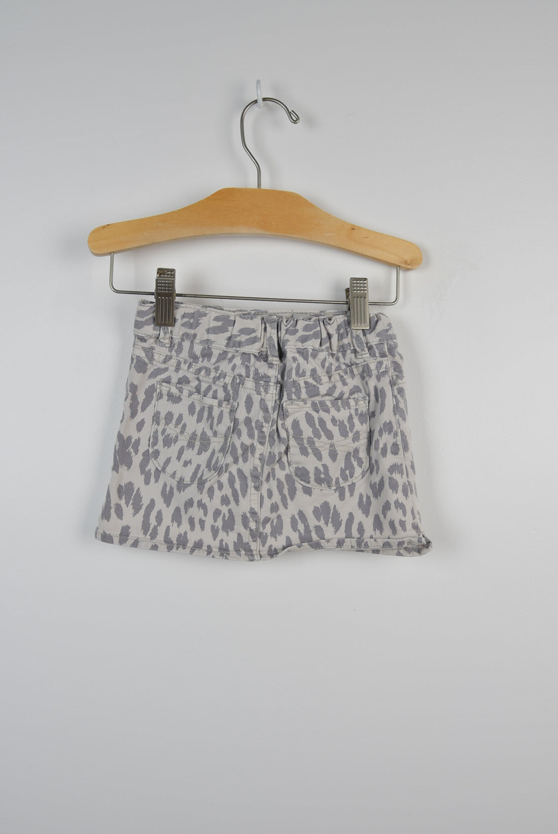Leopard Print Denim Skirt -  3Y